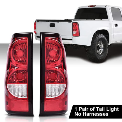 G-PLUS Rear Tail Lights Compatible with Chevy Silverado 2003 2004 2005 2006,Tail Lamp Left & Right Luces Traseras, Faros Traseros,Red GM2800174, GM2801174,Rear Brake Lamps Assembly