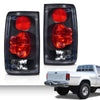 G-PLUS Tail Lights Brake Lamp w/Bulbs Compatible with Toyota Hilux Pickup Truck 1989-1995 8156089166, 8155089166, TO2800105, TO2801105 Clear Lens Black Housing LH&RH Luces TraserasAssembly