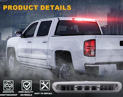G-PLUS LED 3rd Third Brake Light Rear High Mount Stop Tail Lamps 07-13 Compatible with Chevy Silverado GMC Sierra 1500 2500 3500