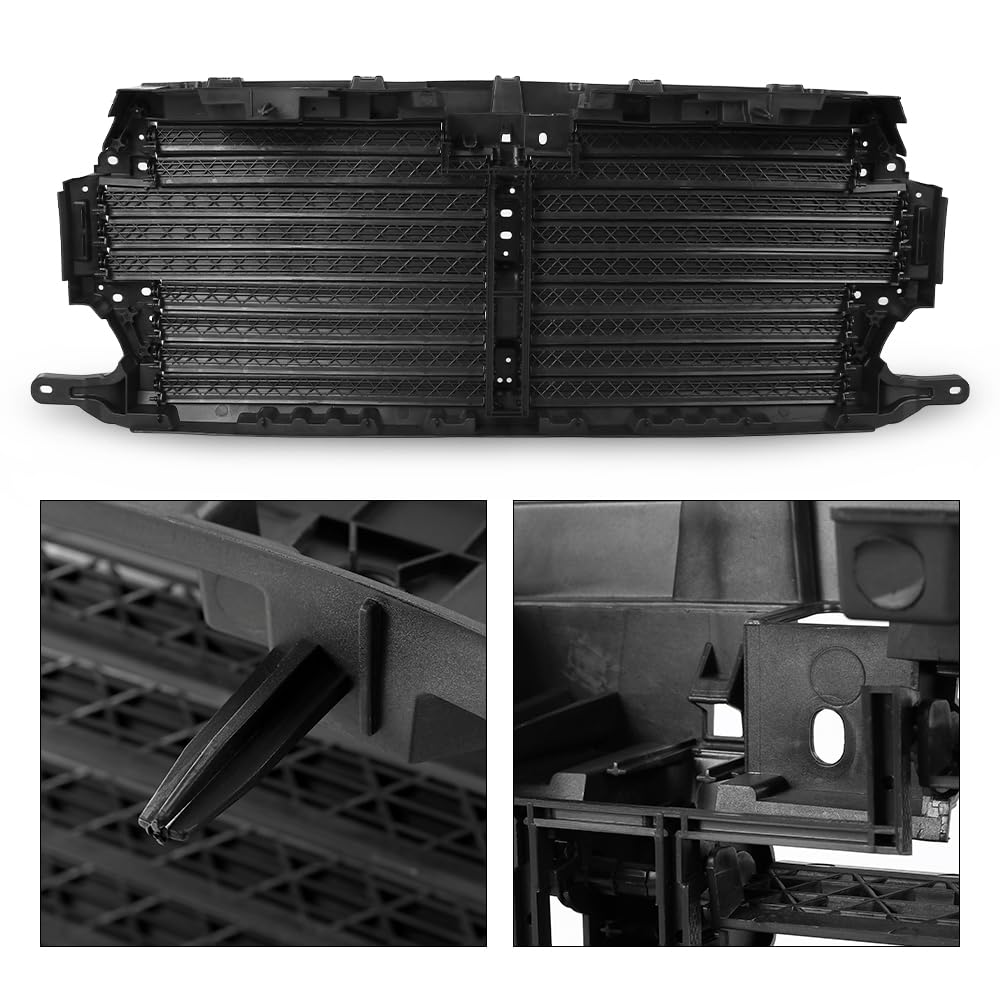 G-PLUS Upper Radiator Grille Air Shutter Control Assembly Black w/o Actuator Motor Controller Compatible with Ford F150 2018-2020 Pickup Truck/NOT fit Ford Raptor Truck JL3Z8475D