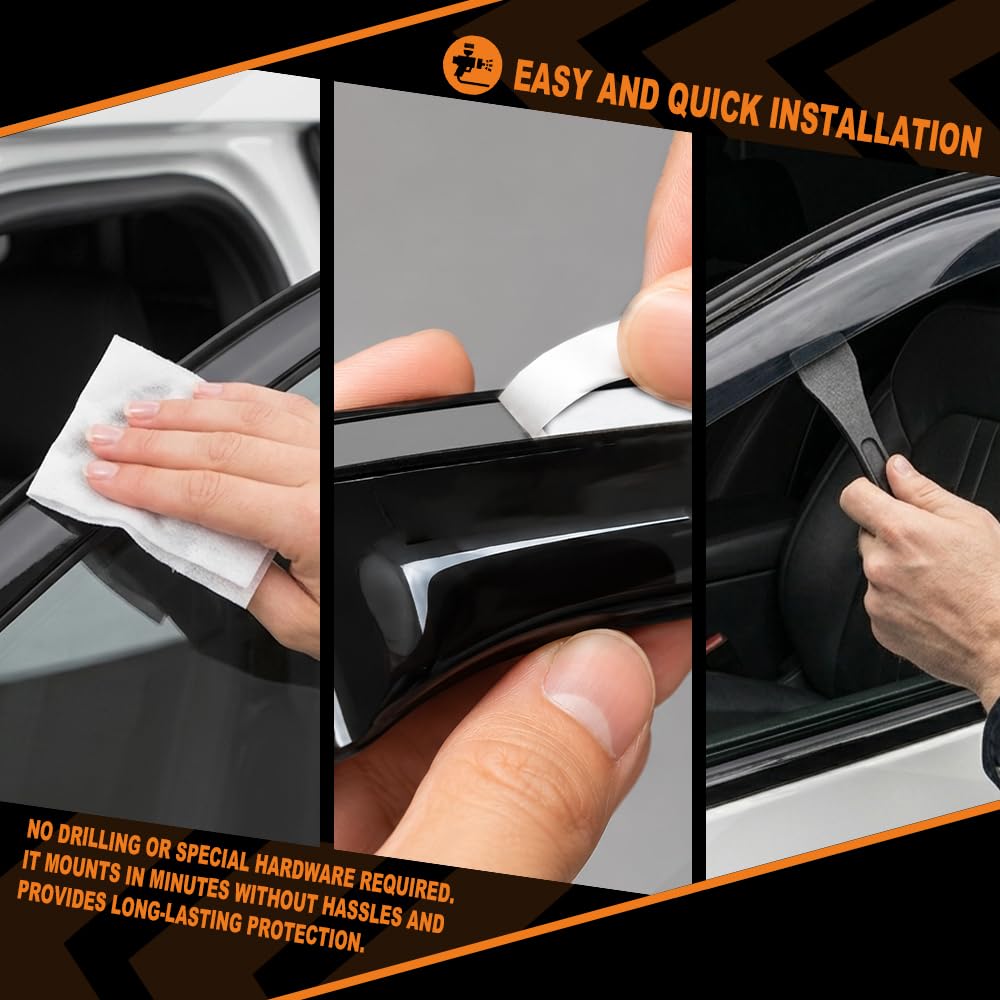 G-PLUS in-Channel Side Window Vent Visor Deflectors Rain Guards Compatible with Ford Explorer 2020-2022 PC Impact-Resistant Material 4 PCS Smoky