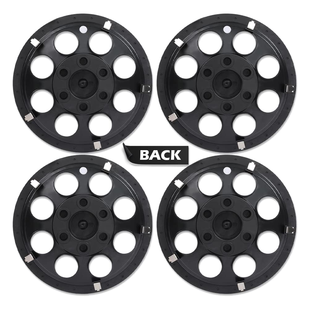 G-PLUS 10" Black Wheel Cover Hub Caps Compatible with EZGO Club Car and Yamaha Golf Cart Hubcaps Set of 4