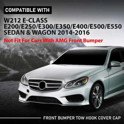 G-PLUS Front Bumper Tow Hook Cover Cap Compatible with Benz W212 E-Class E200 E250 E300 E350 E400 E500 E550 Sedan & Wagon 2014-2016,Not Fit For Cars With AMG Front Bumper 2128850526