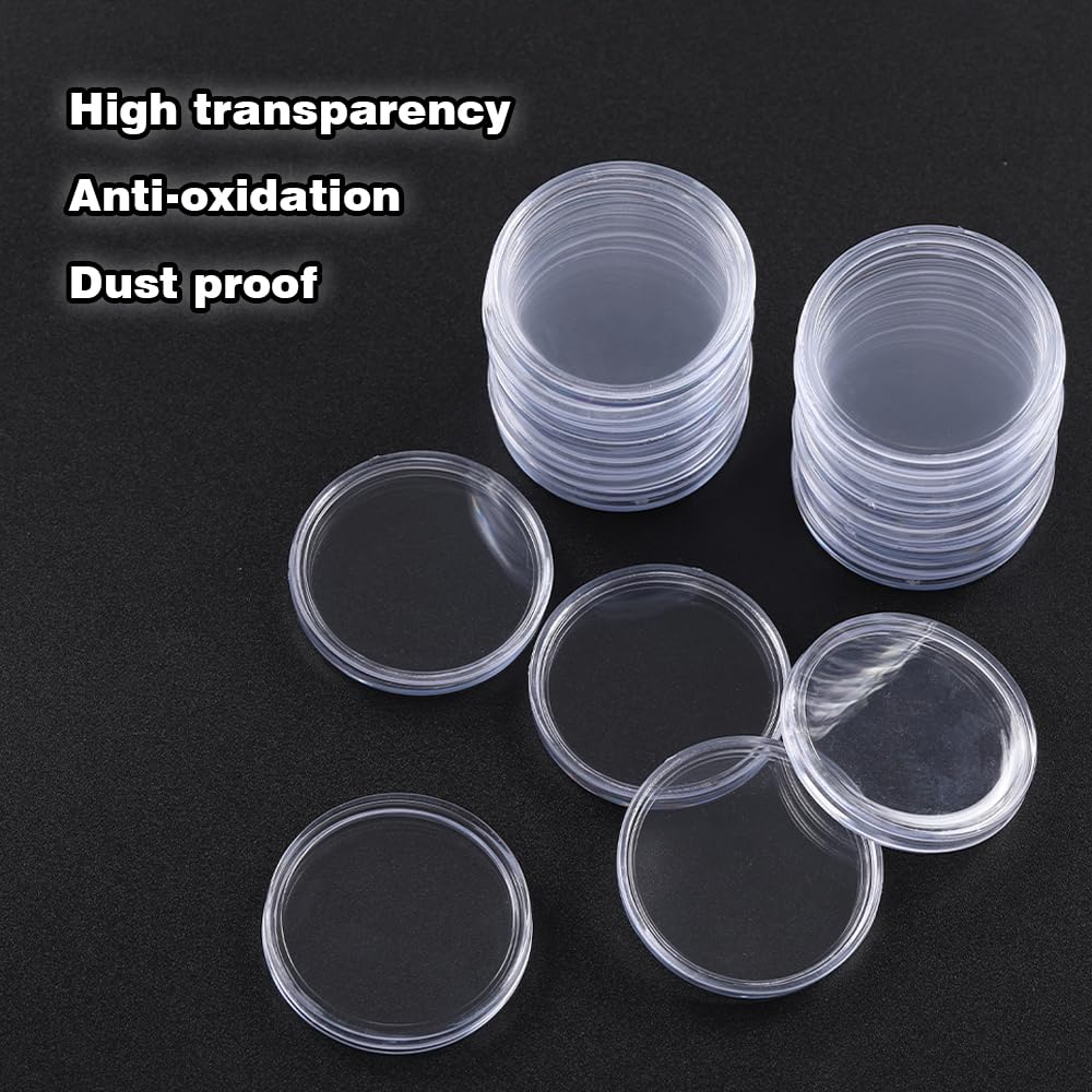 G-PLUS 25 Direct Fit Airtight 30.6mm Coin Holders Capsule Fit for JFK Half Dollar w/Box