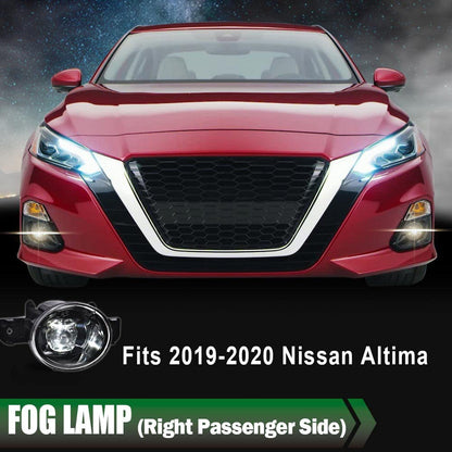 G-PLUS Fog Lights Assembly Compatible with 2019 2020 Nissan Altima 4-Door Sedan S SL SR SV Front Bumper Fog Lights w/Bulb Clear Lens LED Fog Lamps,Passenger (Right)