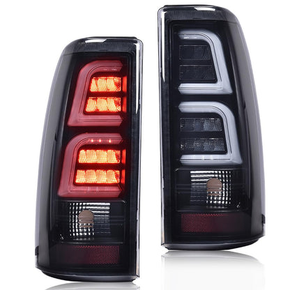 G-PLUS LED Tail Lights Assembly Fit Chevy Silverado 1500 2500 1500 HD 2500 HD 1999 2000 2001 2002 Left & Right Rear Brake Lamps Luces Traseras, GM2800186 GM2801186, Smoky Lens
