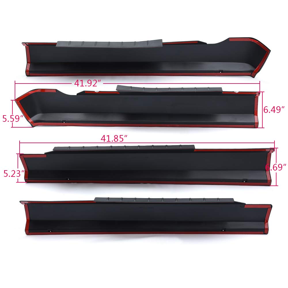 G-PLUS Rocker Panel Guard Sill Trim Compatible with 2009-2018 Dodge Ram Crew Cab,Rocker Panel Protector Guard Cover Trim Matte Black Textured Finish 14064