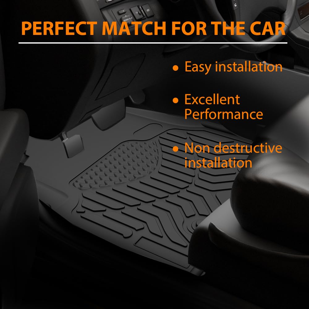 G-PLUS TPE Floor Mats Fit Freightliner Cascadia 116 126 New Body Style 2018-2025 Models Truck Accessories Cargo Liners All Weather Protection Black Alfombras para Carro