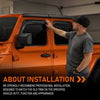 G-PLUS in-Channel Side Window Vent Visor Deflectors Rain Guards Compatible with Jeep Gladiator 2020-2026 Impact-Resistant PC 4 PCS Smoky