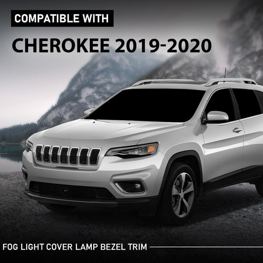 G-PLUS Front Bumper Fog Light Lamp Covers Bezel Chrome Compatible with Jeep Cherokee 2019-2020