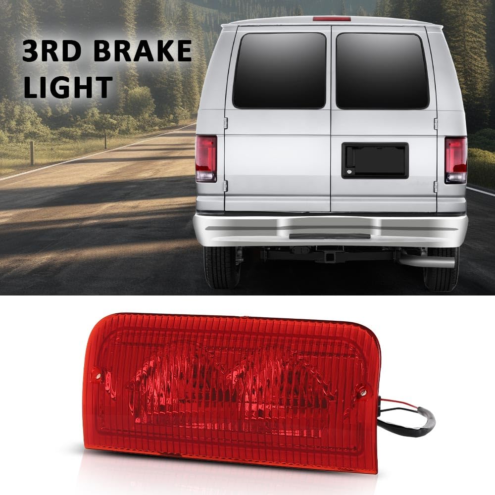G-PLUS 3rd Third Brake Light Stop Lamp Assembly Compatible with Ford E150 E250 E350 2008-2014 6C2Z-13A613-A, 6C2Z13A613A