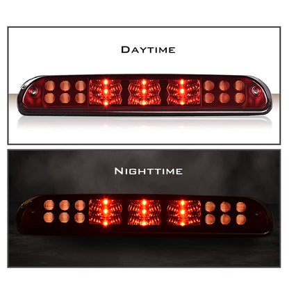 G-PLUS Rear LED Third Brake Light Compatible With Ford F250 F350 F450 F550 Super Duty 1999-2015,(NOT FOR Harley-Davidson Edition), 3rd Stop Lamps,Red Lens Chrome Housing