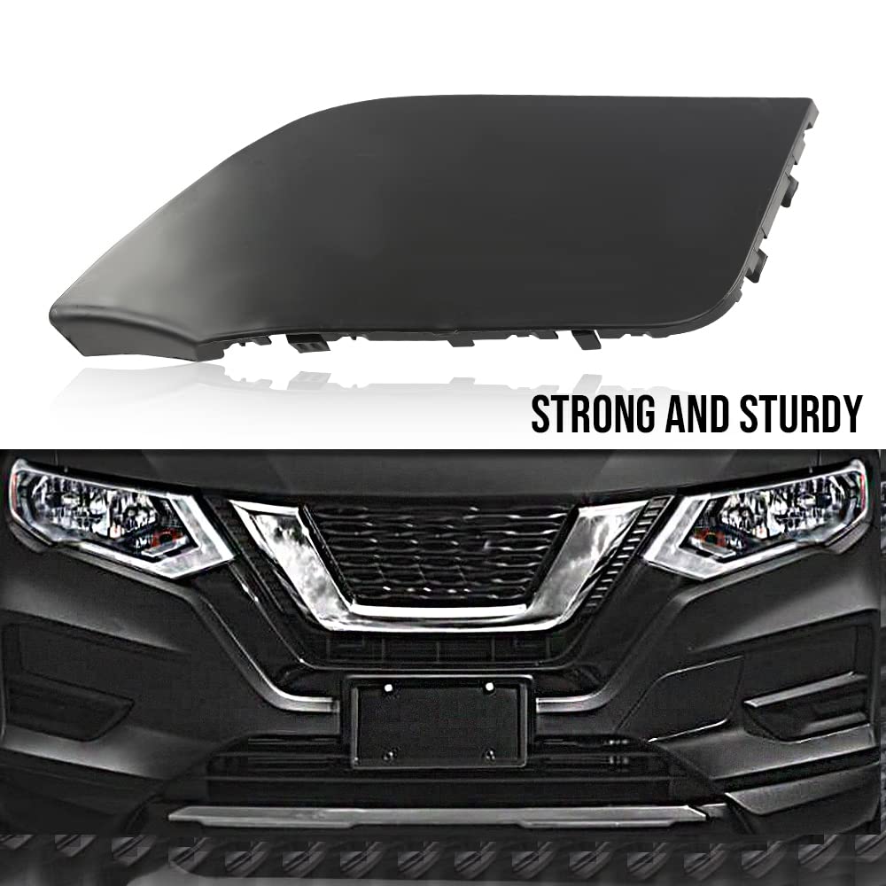 G-PLUS Front Bumper Tow Hook Cover Compatible with Nissan Rogue 2017 2018 2019 2020 Black Towing Eye Cap 622A0-6FL0H