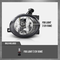 G-PLUS Fog Light Lamp 2PCS for VW Touareg 2011-2014 Black Side View