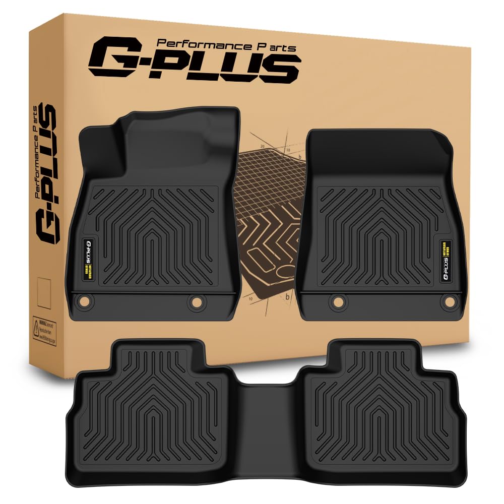 G-PLUS TPE Floor Mats Fit Nissan Sentra 2020-2024 1st & 2nd Row Truck Accessories Cargo Liners All Weather Protection 3pcs Black Alfombras para Carro
