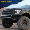 G-PLUS Headlights Assembly, Compatible with 2015 2016 2017 Ford F150,Not Fit w/Factory LED & HID Headlights Left+Right Bumper Headlamps, Clear Lens Chrome Housing Amber Reflector,faros delanteros