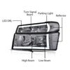 G-PLUS LED Headlights Assembly Compatible with Chevy Colorado/GMC Canyon 2004-2012,Fit Isuzu i-280 i-350 2006,Fit Isuzu i-290 i-370 2007-2008 Headlamps Smoky Lens Chrome Housing Clear Reflector