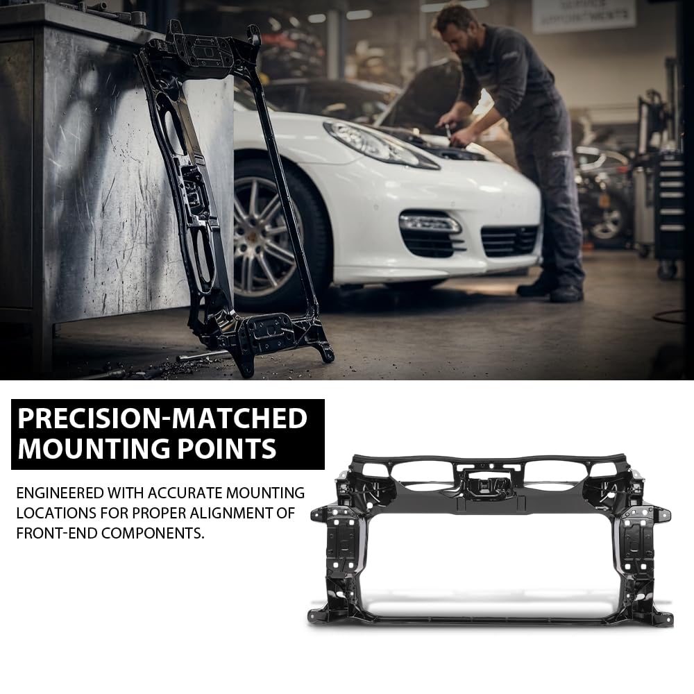 G-PLUS Front Radiator Core Support Panel Compatible with Porsche Panamera 970 2010-2016 97050448101, 970.504.481.01 Direct OE Replacement Black