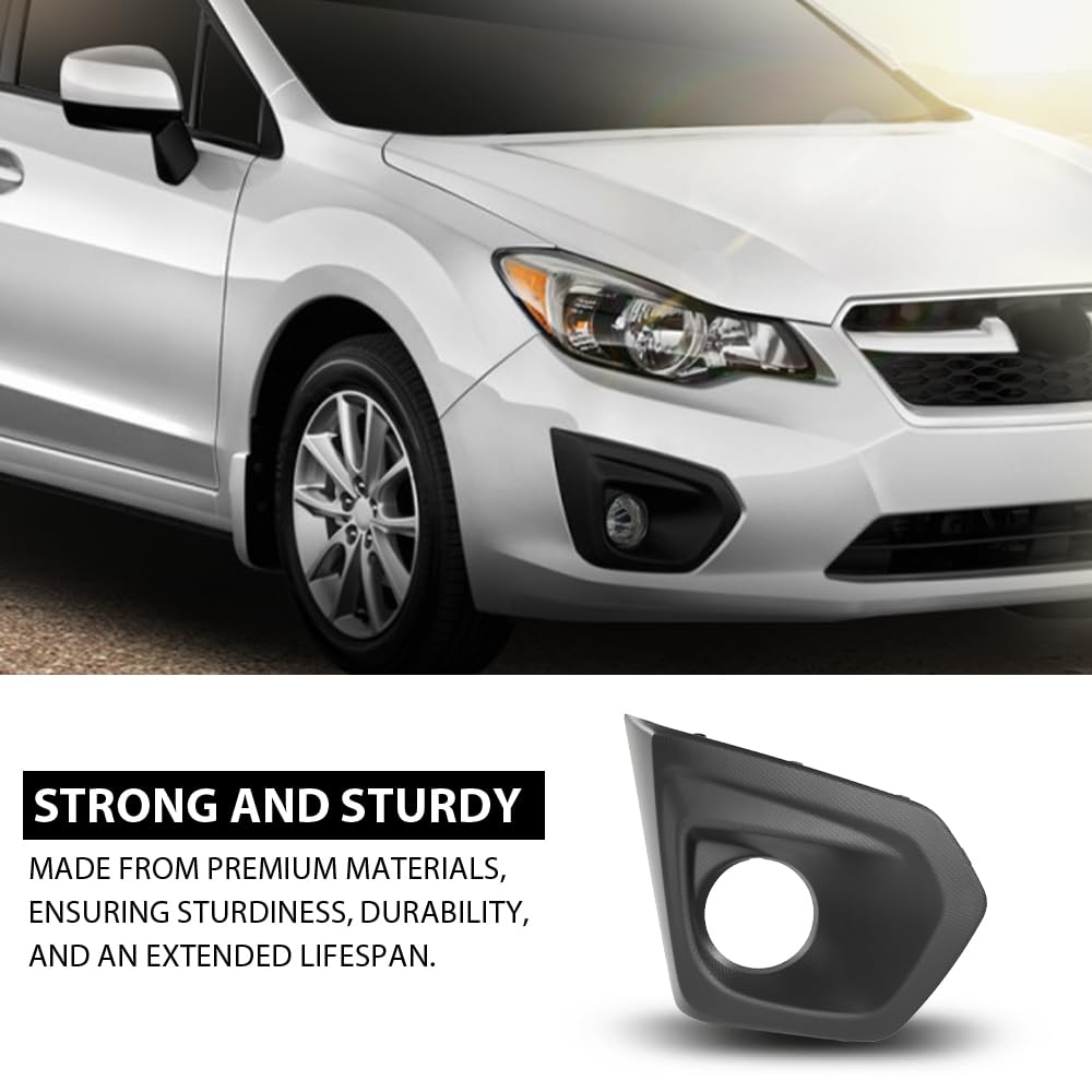 G-PLUS Front Right Fog Light Bezel Cover W/Hole, Compatible with Subaru Impreza 2012-2014, Passenger Side, 57731FJ000