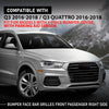G-PLUS Front Right Bumper Face Bar Grille, Compatible with Audi Q3 Premium 2017 2018/ Prestige 2016-2017/ Q3 Quattro Premium 2016-2018, Passenger Side Exterior Outside Fog Light Cover