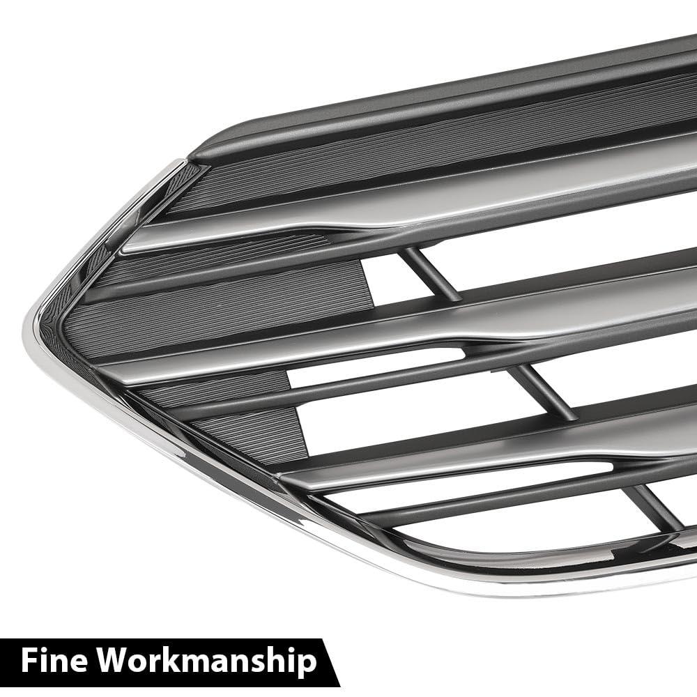 G-PLUS Grille Assembly Compatible with Hyundai Santa Fe Sport 2017 2018 ABS Plastic Grill 863514Z500, HY1200201
