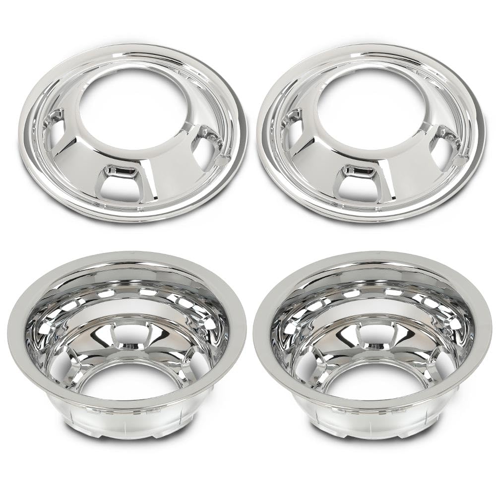 G-PLUS 17" Dually Wheel Simulators Dual Skins Liners Compatible with Dodge Ram 2003-2018/Fit Dodge Ram Chassis Cab 2013-2018 Chrome 52106937AB 52106882AA 52106877AB 52106876AA 4 PCS