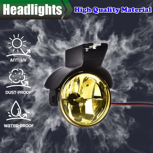 G-PLUS Front Bumper Fog Light Compatible with Dodge Dakota Pickup Truck 1997-2000/Durango SUV 1998-2000 Driving Fog Lamps Driver & Passenger Side Pair,Yellow lens