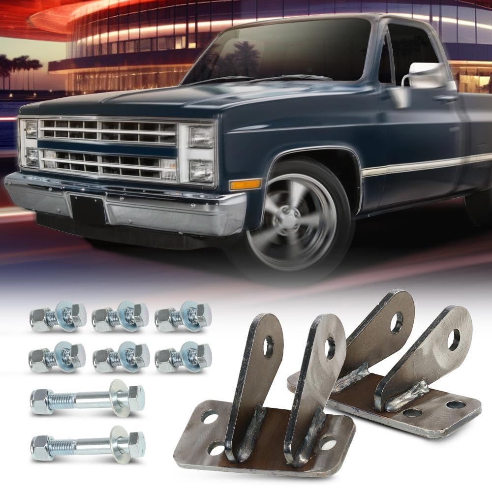 G-PLUS Front Shock Relocation/Extender Kit for Lowered Truck Compatible with Chevy C10 / C20 1963-1987
