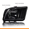 G-PLUS Headlight Compatible with Ford Mustang 2005 2006 2007 2008 2009 Right Bumper Headlamp, Clear Lens Black Housing Amber ReflectorBumper Headlamps,faros delanteros
