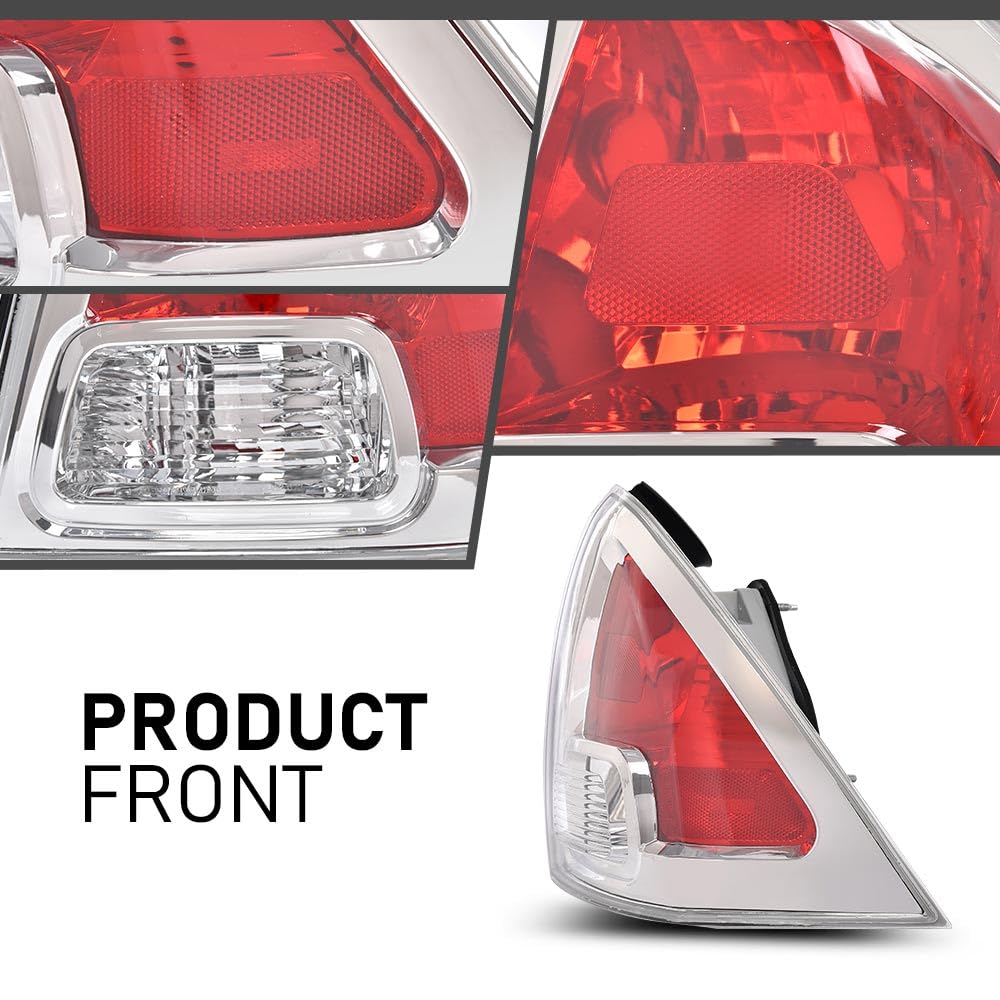 G-PLUS Tail Light Right Side Compatible with Ford Fusion (submodel: S, SE, SEL) 2006-2009 Clear & Red Lens FO2819113C, 6E5Z13404B Faros Traseros Luces TraserasAssembly