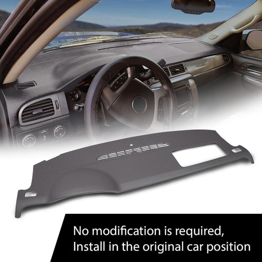 G-PLUS TPE Molded Dashboard Dash Cover Compatible with 2007-2014 Chevy Silverado Avalanche Suburban Tahoe/GMC Sierra Yukon (Gray)