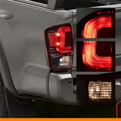 G-PLUS Rear Left Tail Light Assembly Compatible with Toyota Tacoma 2016-2023 Left Driver Side Rear Brake Lamp, Red Lens Clear Housing, 8156004170 8155004170