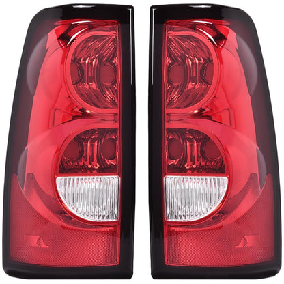 G-PLUS Rear Tail Lights Compatible with Chevy Silverado 2003 2004 2005 2006,Tail Lamp Left & Right Luces Traseras, Faros Traseros,Red GM2800174, GM2801174,Rear Brake Lamps Assembly