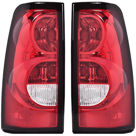 G-PLUS Clear Rear Tail Lights Compatible with 2003 2004 2005 2006 Chevy Silverado Pickup Red GM2800174, GM2801174 luces traseras Luces Traseras Rear Brake Lamps Assembly
