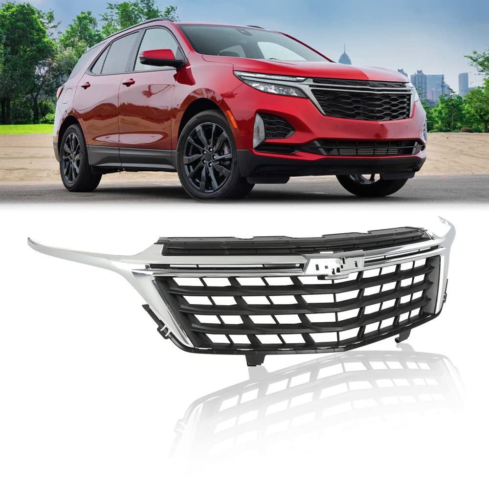 G-PLUS Front Bumper Grille Chrome ABS Plastic Compatible with Chevy Equinox 2022 2023