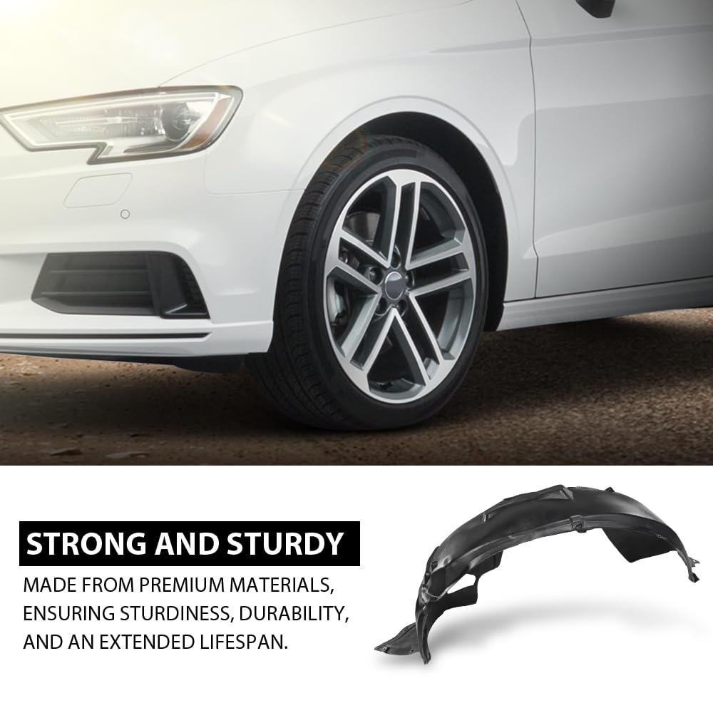 G-PLUS Front Left Fender Liner Inner, Compatible with Audi A3/ A3 Quattro 2015-2020, Driver Side, 8V5821171G-PFM, AU1248142