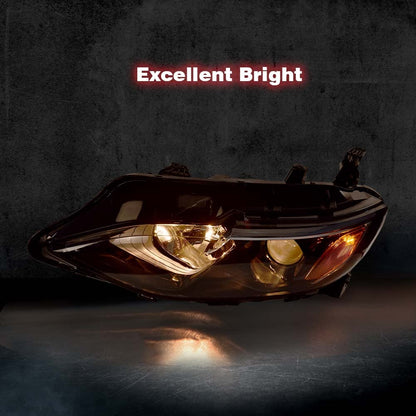 G-PLUS Headlight Assembly Compatible with Chevy Malibu 2019 2020 2021 Left Driver Side Front Halogen Headlamp ‎Clear Lens Black Housing Amber Reflector Bumper Headlamps,faros delanteros