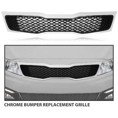 G-PLUS Chrome Bumper Replacement Grille Compatible with Kia Optima EX LX 2011 2012 2013（Not for Hybrid）KI1200143, 863502T000
