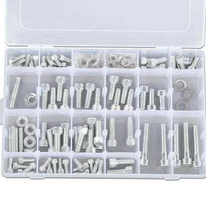 G-PLUS Small Block Stainless Steel Engine Bolt Kit Set Compatible with 265, 283, 302, 305, 327, 350, and 400 SB Chevy Engines w/Headers (NON-EFI)