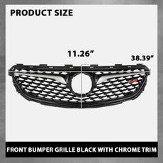 G-PLUS Front Bumper Grille Chrome Trim Compatible with Buick Regal Sportback 2018-2020 Black Side View