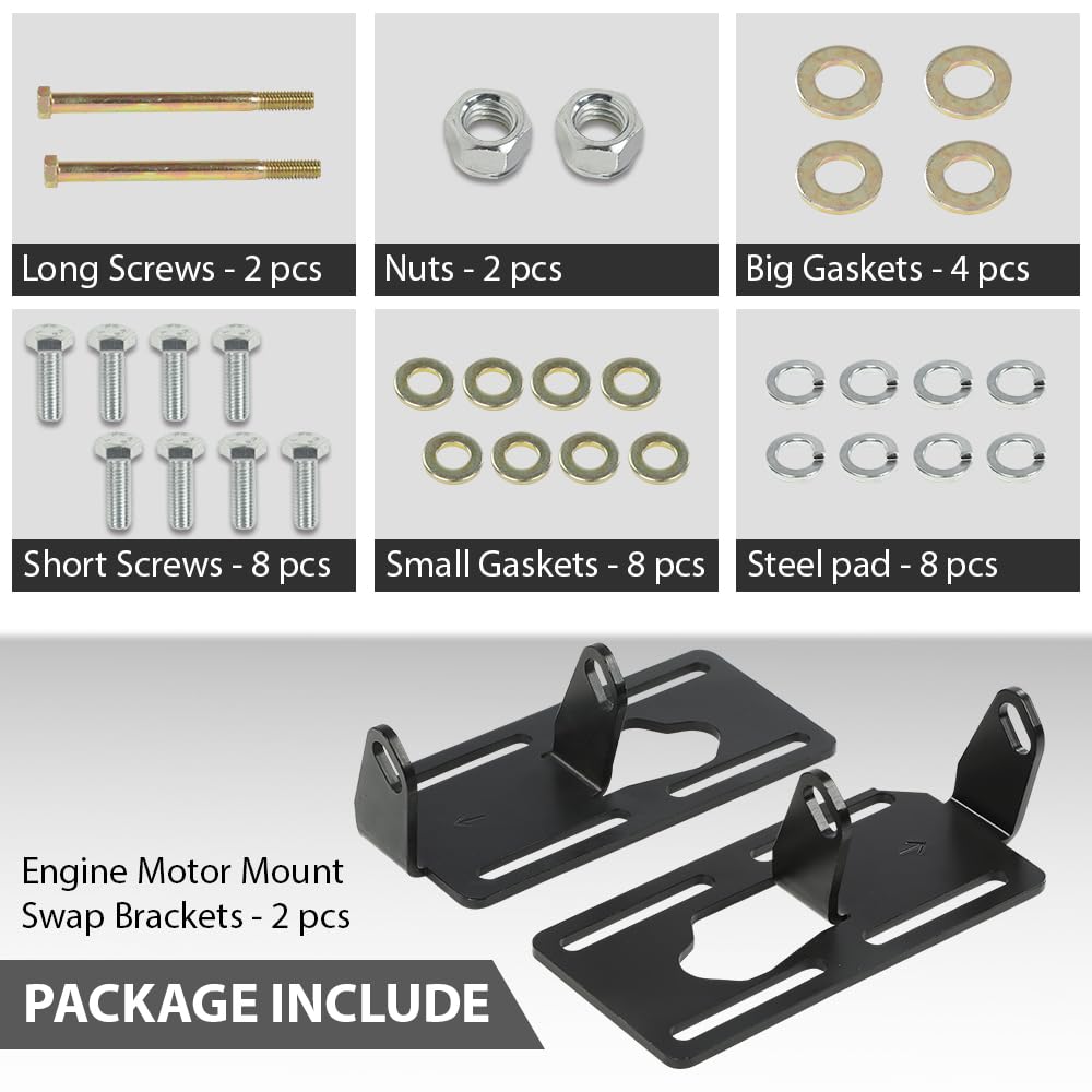 G-PLUS Adjustable Conversion Engine Motor Mounts, Fit All Chevy LS Series Engines 1997-2014, Fit 1973-1987 “Square Body” Chevy / GMC 2WD, 4WD, Full Size C/K Trucks