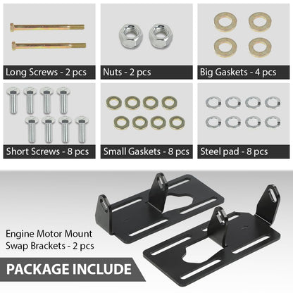 G-PLUS Adjustable Conversion Engine Motor Mounts, Fit All Chevy LS Series Engines 1997-2014, Fit 1973-1987 “Square Body” Chevy / GMC 2WD, 4WD, Full Size C/K Trucks