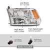 G-PLUS Headlight Assembly Front Headlamp Left Driver with Bulbs Fit Dodge Ram 1500 2500 3500 2009-2018 Factory Bumper Headlamps,faros delanteros