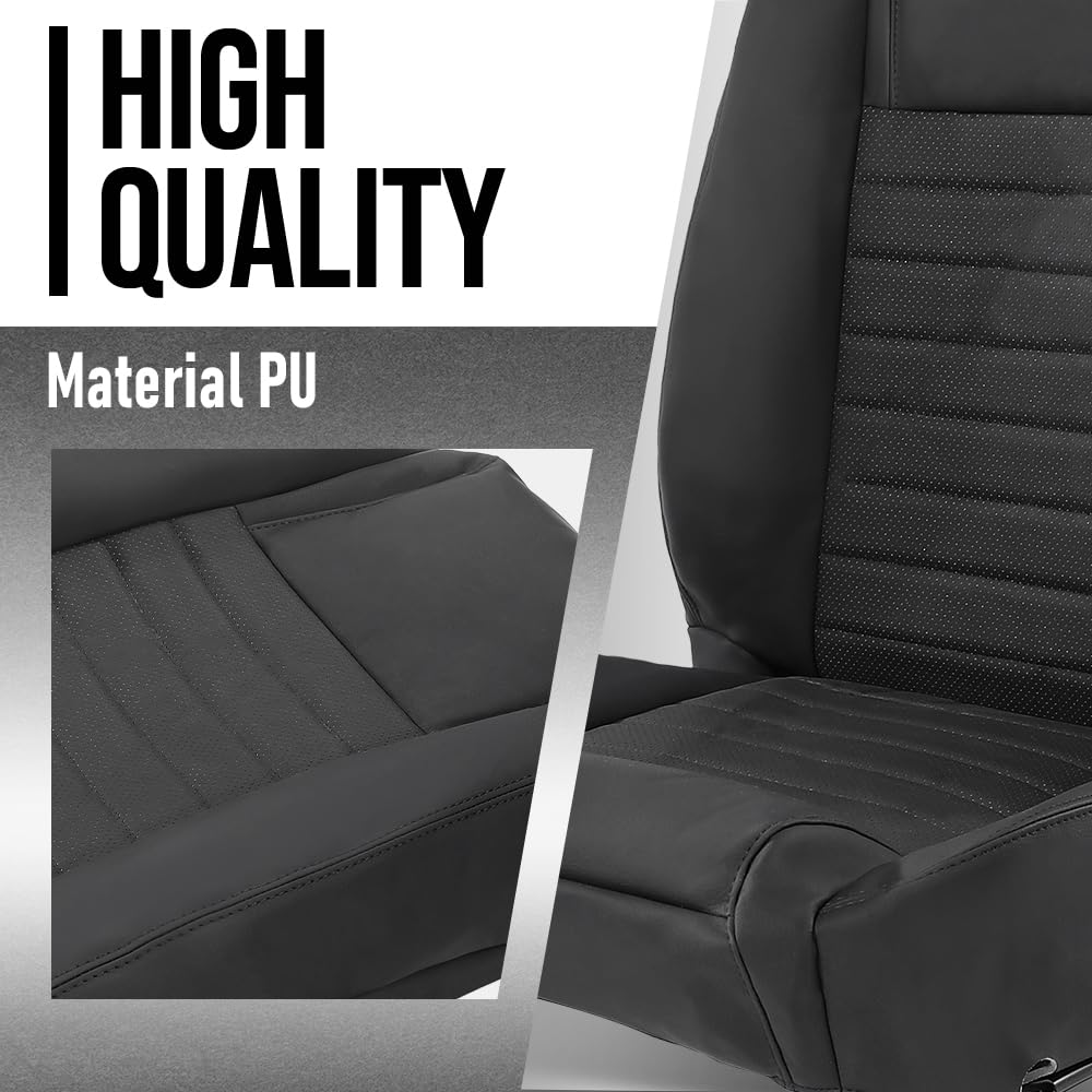 G-PLUS Driver Bottom and Top Seat Cover Compatible with Ford Mustang 2005-2009 Black Car Seat Cover Replacement
