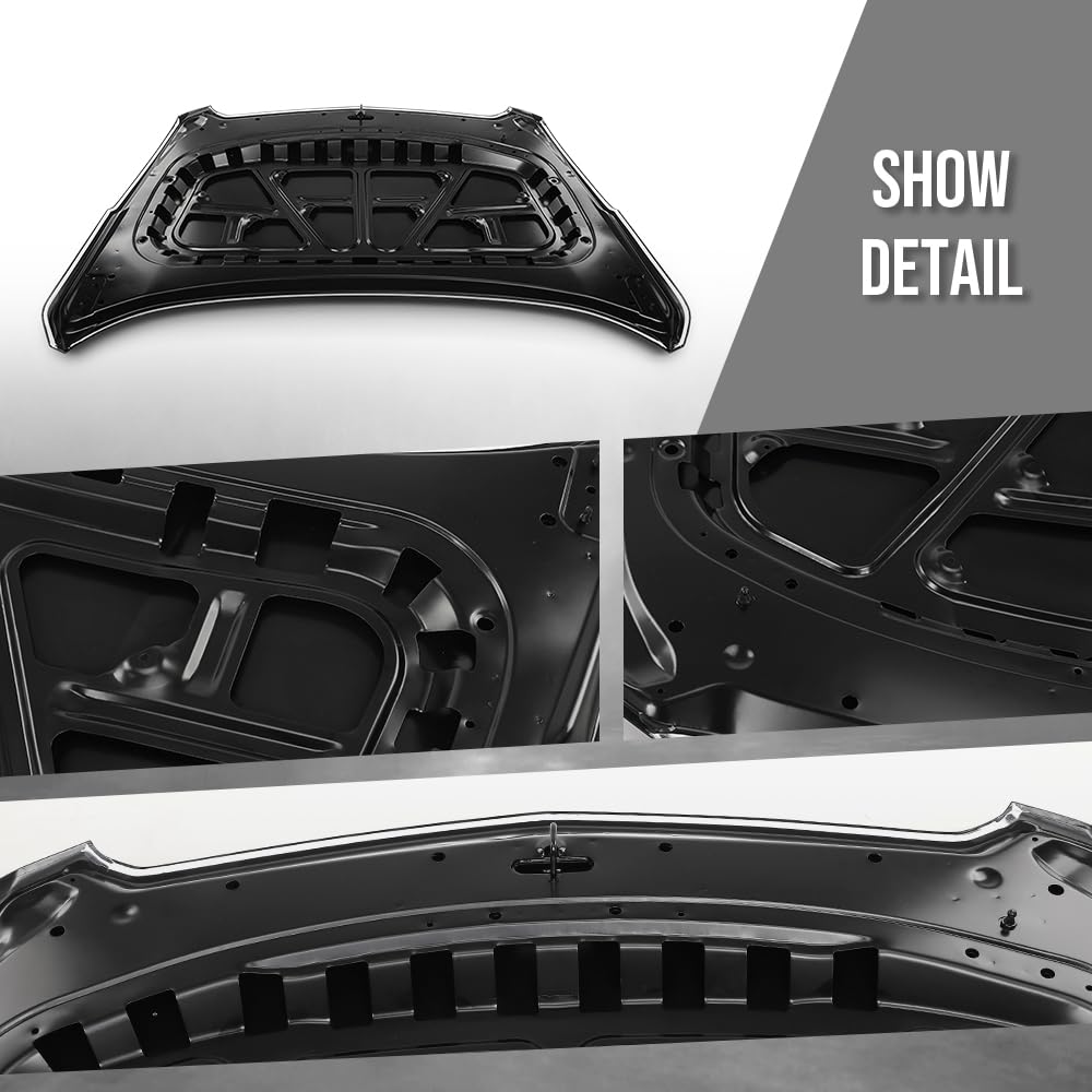 G-PLUS Front Hood Panel Compatible with Cadillac XT5 2017-2023 Black