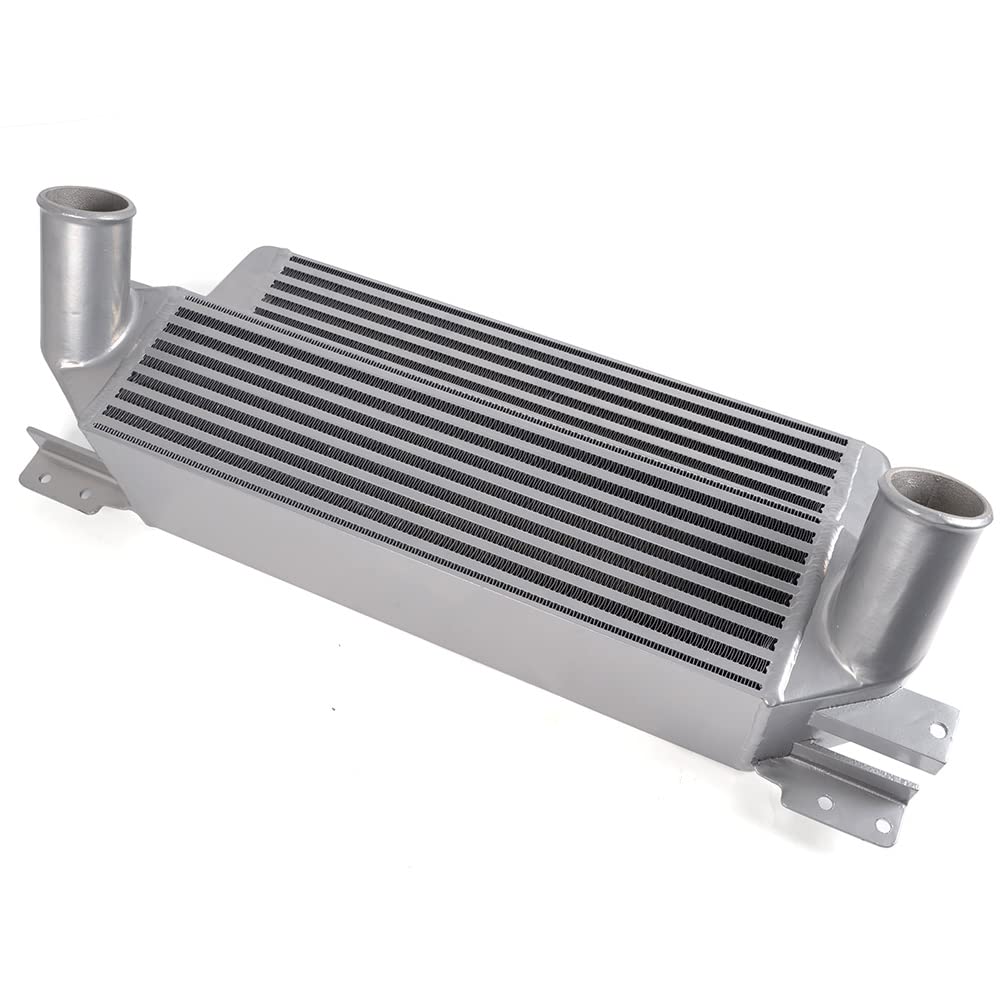 Performance Front Mount Aluminum Intercooler Compatible With Ford Mustang 2.3L EcoBoost 2015 2016 2017 Silver
