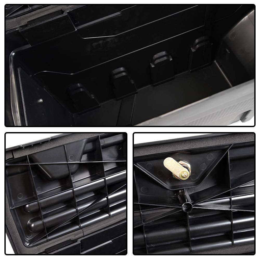 G-PLUS Black Fit For Dodge Ram 1500 2500 3500 2002-2018 Lockable Storage Box Case Truck Bed ToolBox Rear Left Driver Side