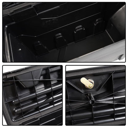 G-PLUS Black Fit For Dodge Ram 1500 2500 3500 2002-2018 Lockable Storage Box Case Truck Bed ToolBox Rear Left Driver Side