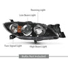 G-PLUS Projector Headlights Assembly Compatible with Mazda 3 4-Door Sedan 2004-2009,NOT Fit Hatchback Models, Headlamps,faros delanteros Clear Lens Black Housing Amber Reflector Left & Right