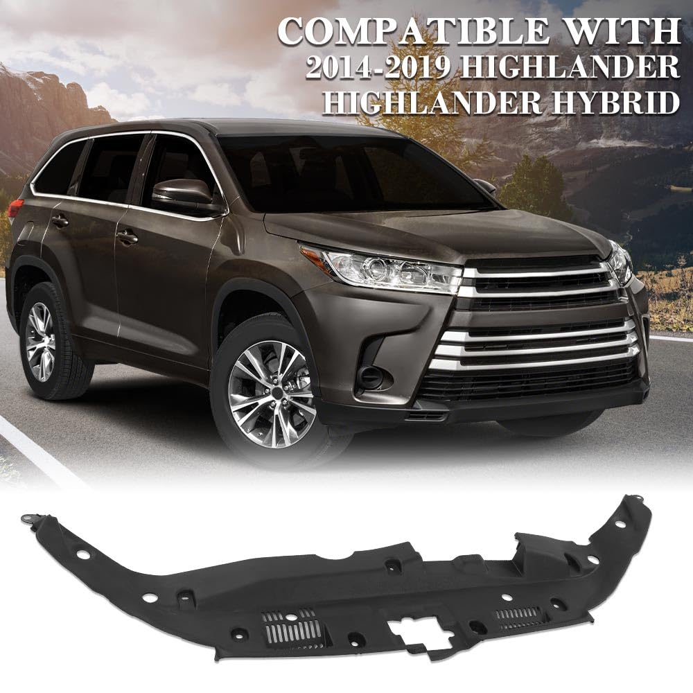 G-PLUS Upper Radiator Support Cover (Sight Shield) Compatible with Toyota Highlander 2014-2019/Fit Toyota Highlander Hybrid 2014-2019 TO1224107 532950E070